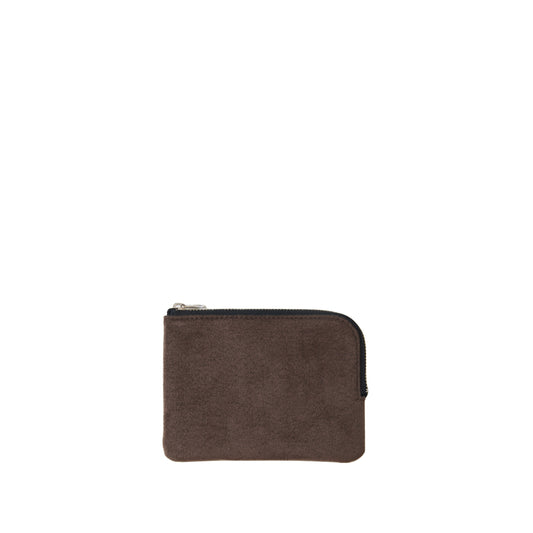 L-shaped zip pouch スモール bottle brown