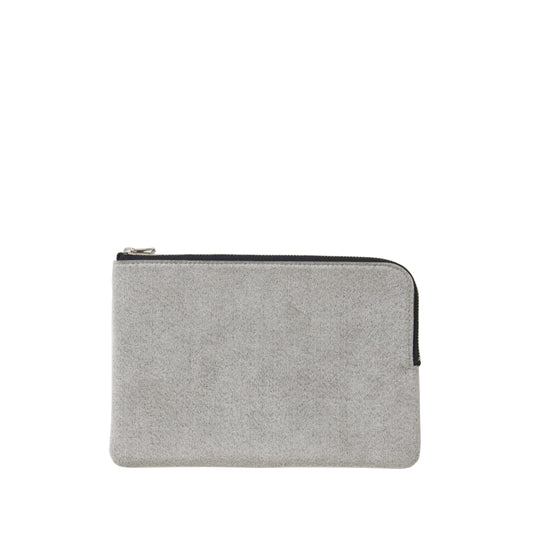L-shaped zip pouch ミディアム mixgray