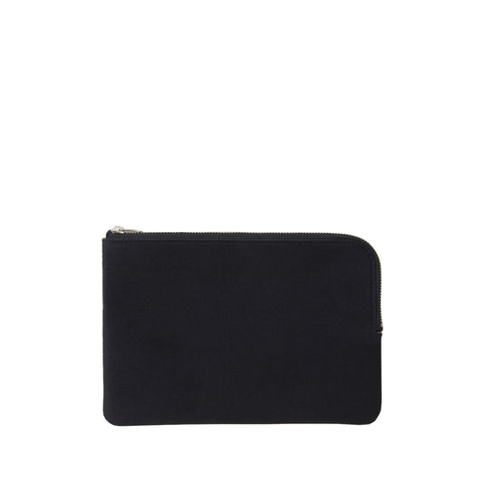 L-shaped zip pouch ミディアム Black