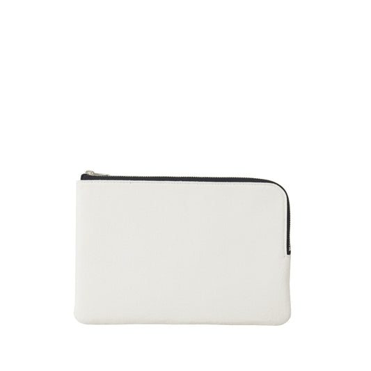 L-shaped zip pouch ミディアム off white