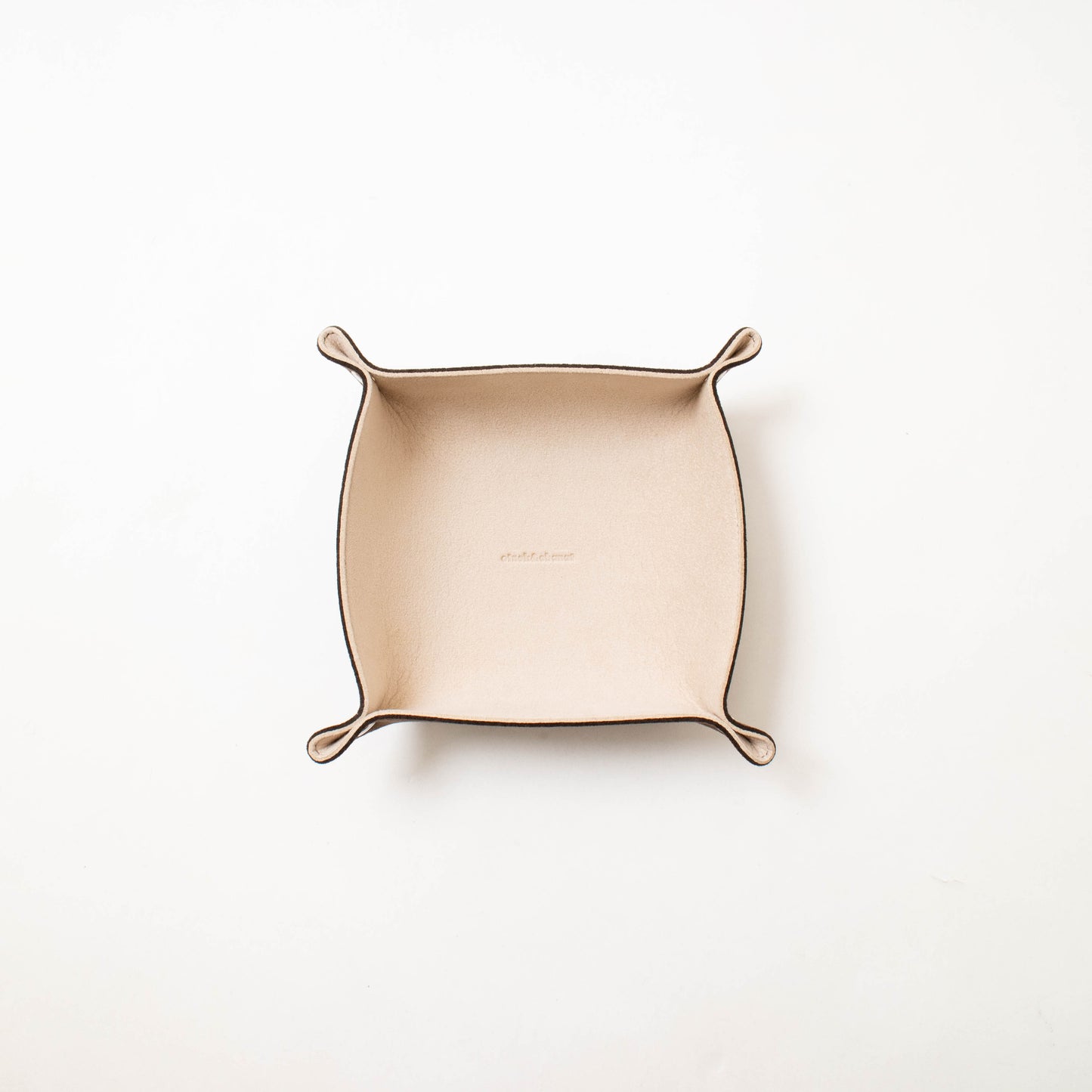 Square Tray Beige×bottlebrown