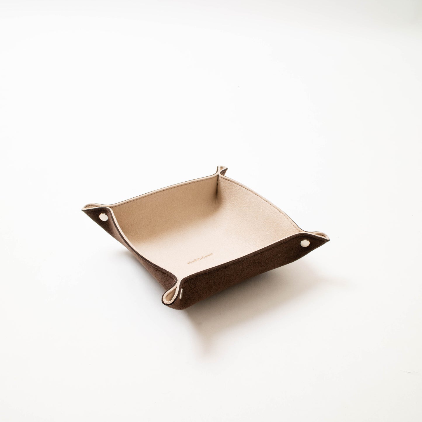 Square Tray Beige×bottlebrown