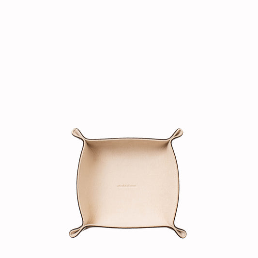 Square Tray Beige×bottlebrown