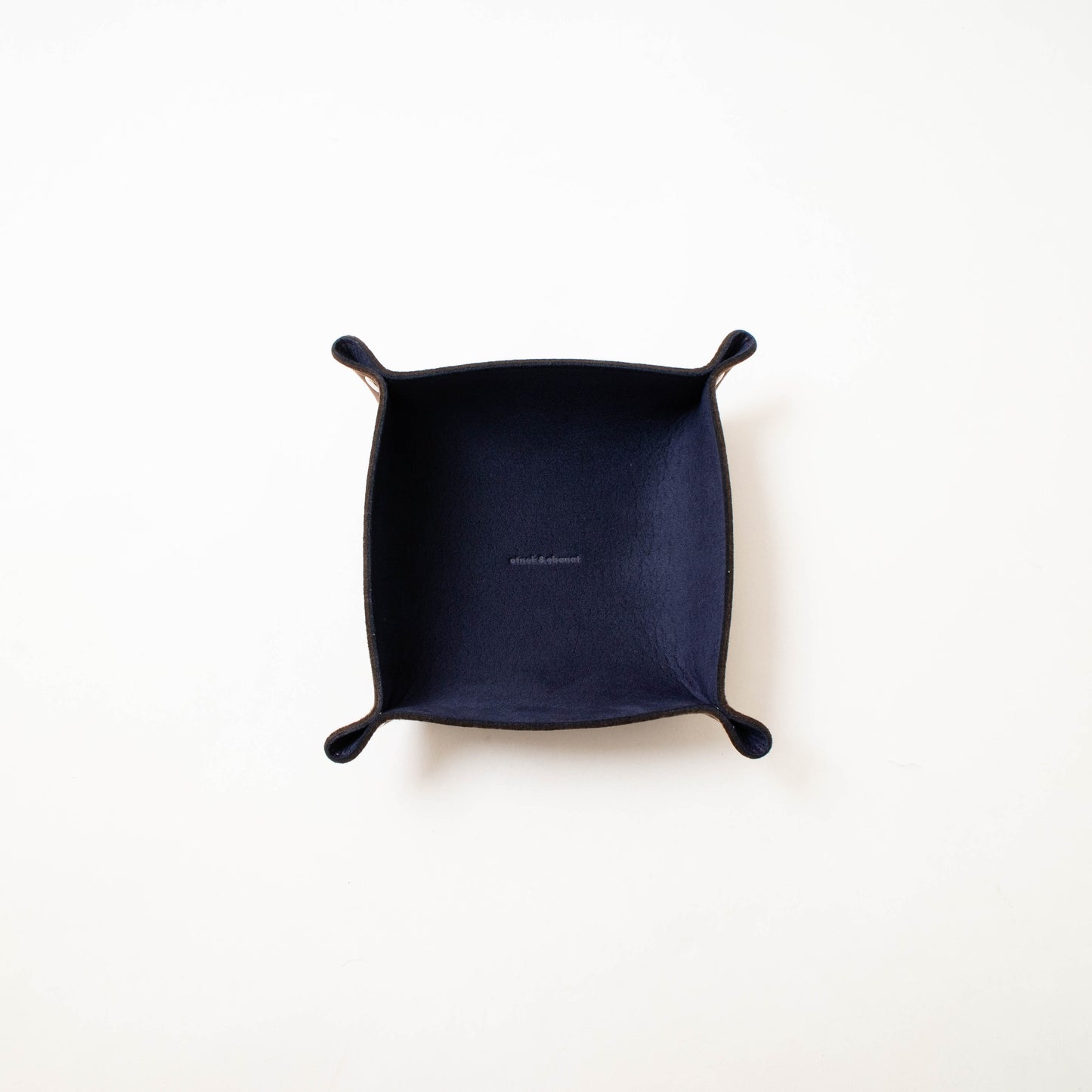 Square Tray navy×bottlebrown