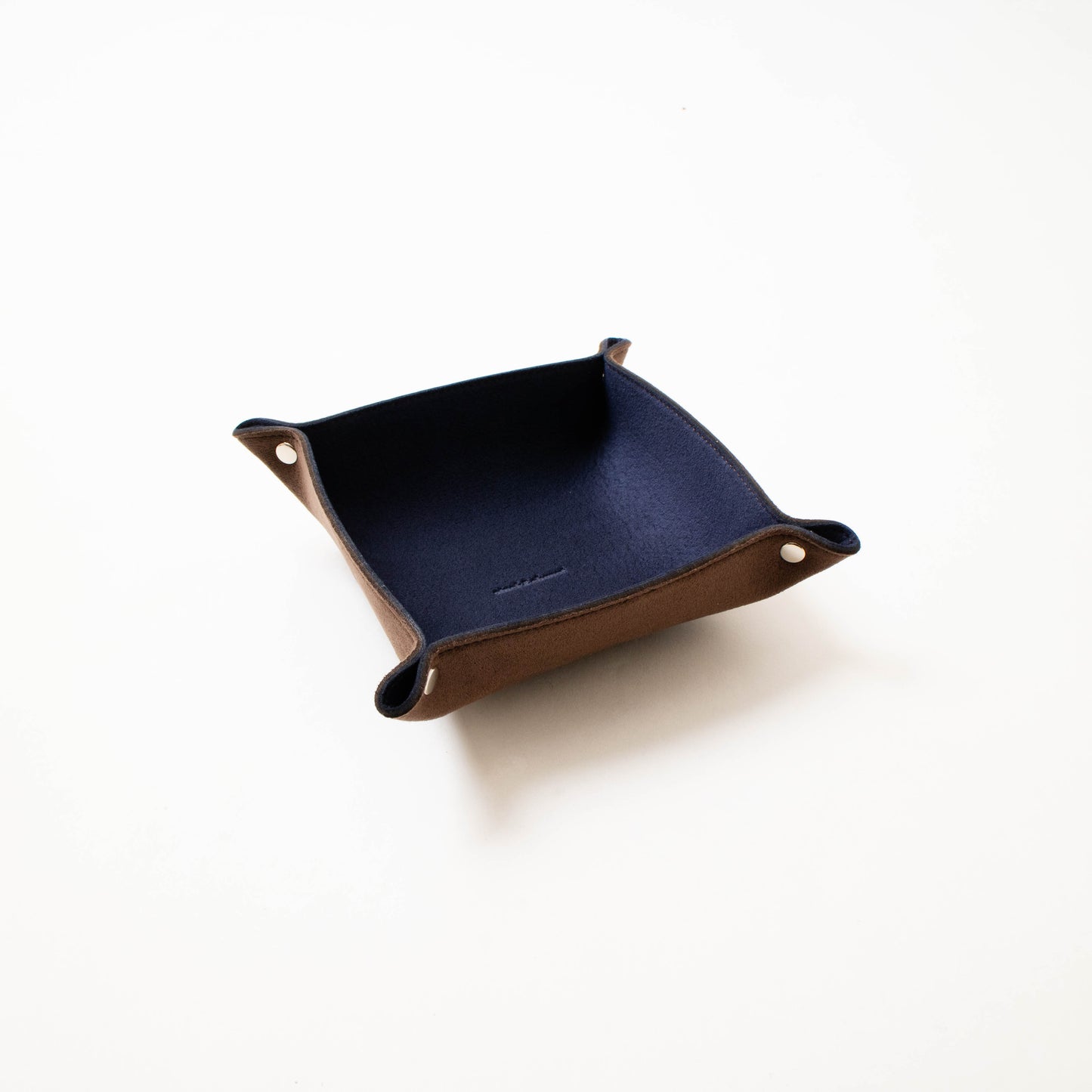 Square Tray navy×bottlebrown