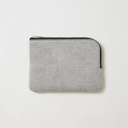 L-shaped zip pouch スモール mixgray
