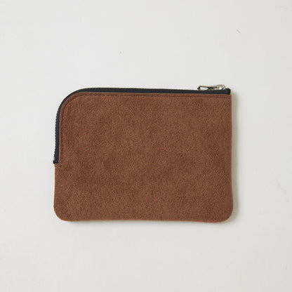 L-shaped zip pouch スモール almond