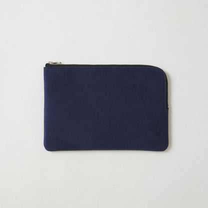 L-shaped zip pouch ミディアム navy