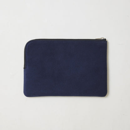 L-shaped zip pouch ミディアム navy