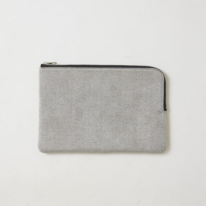 L-shaped zip pouch ミディアム mixgray