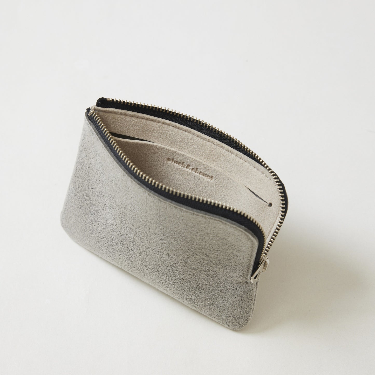L-shaped zip pouch スモール mixgray