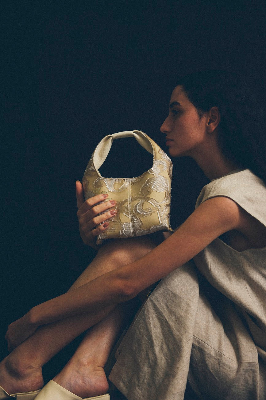 EBONY Collaboration ANNIE -Flower Cut Jacquard- beige × white