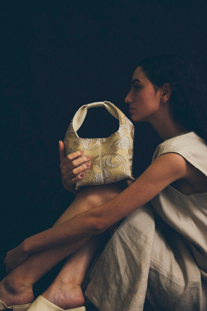 EBONY Collaboration ANNIE -Flower Cut Jacquard- black × blue