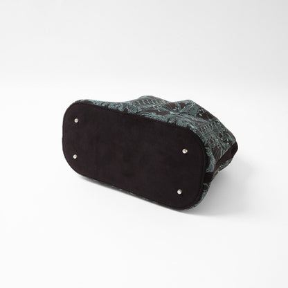 GOULT small Flower Embroidery black × blue