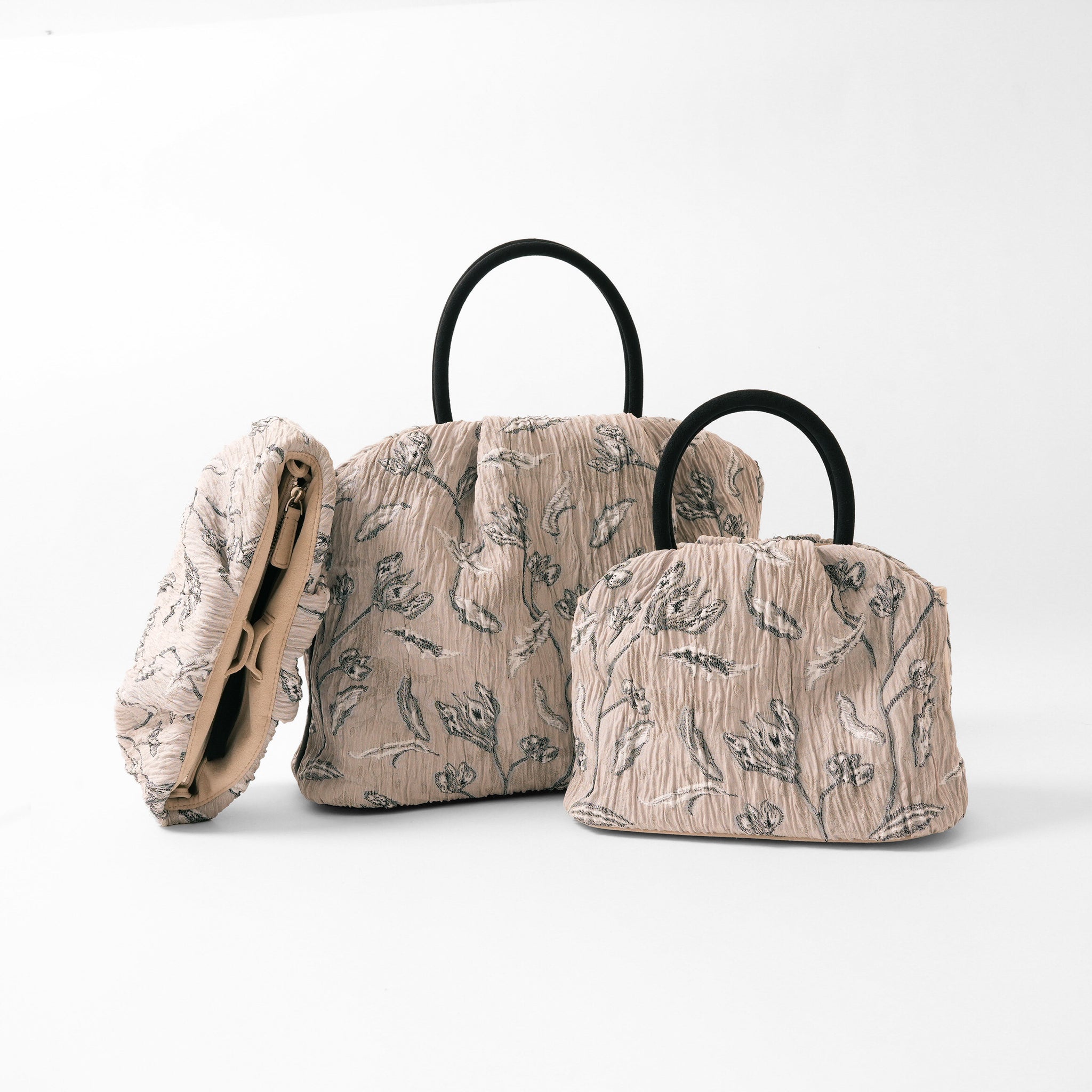 SUNA スモール Layered Motif Jacquard beige