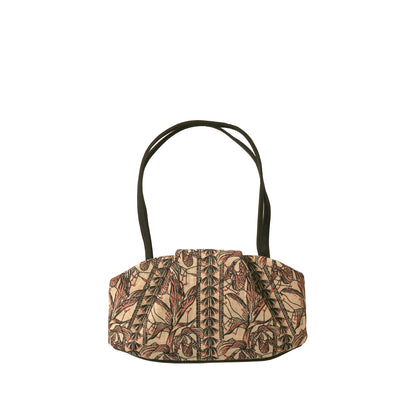 SUNA small Flower Embroidery camel × black