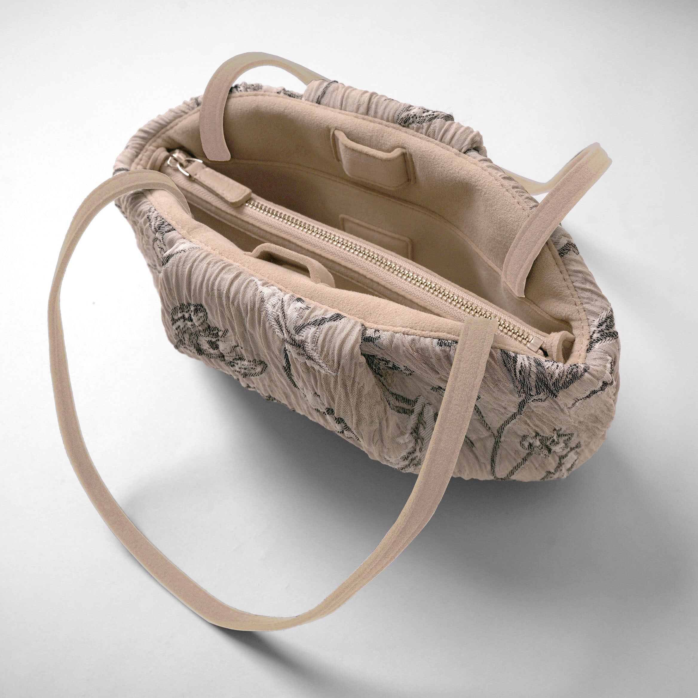 SUNA スモール Layered Motif Jacquard beige