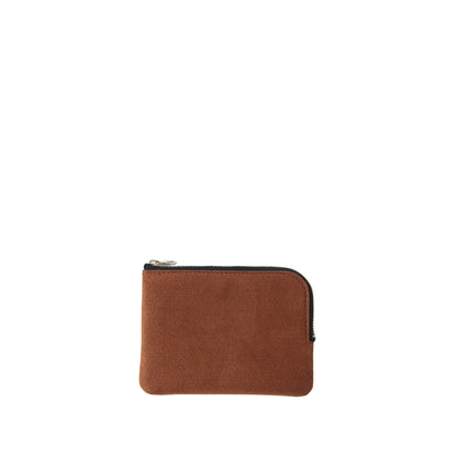 L-shaped zip pouch スモール almond