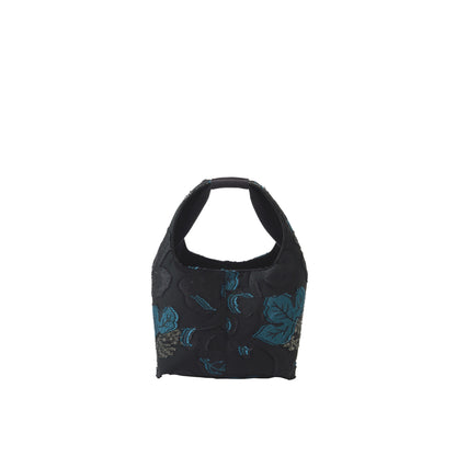 EBONY Collaboration ANNIE -Flower Cut Jacquard- black × blue
